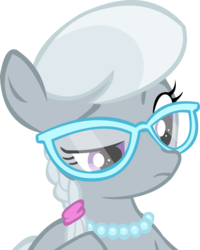 Size: 9991x12460 | Tagged: safe, artist:cyanlightning, silver spoon, family appreciation day, g4, absurd resolution, female, glasses, jewelry, necklace, simple background, solo, transparent background, unamused, vector