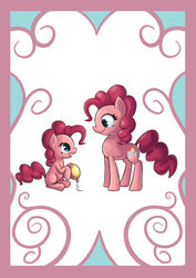 Size: 1024x1448 | Tagged: dead source, safe, artist:phoenix-conrad, pinkie pie, g4, balloon, female, filly, filly pinkie pie, hilarious in hindsight, self adoption, self ponidox, time paradox, younger