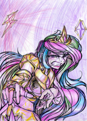 Size: 715x1000 | Tagged: safe, artist:wookylee, princess celestia, human, g4, humanized, traditional art