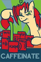 Size: 646x960 | Tagged: safe, artist:muramasa91, oc, oc only, pony, caffeine, chinese, hindi, hope poster, indic script, japanese, korean, poster, russian, solo