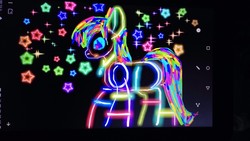 Size: 1920x1080 | Tagged: safe, artist:covenantkiller, bright, colorful, doodle, glowing, neon, neon pony