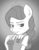 Size: 1700x2200 | Tagged: safe, artist:vsdrawfag, diamond tiara, earth pony, anthro, g4, bedroom eyes, clothes, ear fluff, female, milkshake, monochrome, school uniform, schoolgirl, sketch, solo