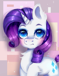 Size: 2100x2700 | Tagged: safe, artist:bossmeow, rarity, g4, blushing, ear fluff, female, high res, solo