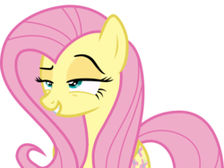 Size: 3993x3000 | Tagged: safe, artist:uponia, fluttershy, dungeons and discords, g4, .svg available, female, high res, raised eyebrow, simple background, smiling, smirk, smug, solo, teasing, transparent background, vector