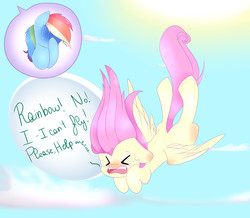 Size: 2486x2170 | Tagged: safe, artist:clefficia, fluttershy, rainbow dash, g4, crying, facehoof, falling, filly, filly fluttershy, filly rainbow dash, floppy ears, high res