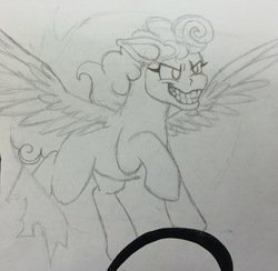 Size: 2178x2122 | Tagged: safe, artist:surprisethepony9000, surprise, g1, female, high res, monochrome, solo, traditional art