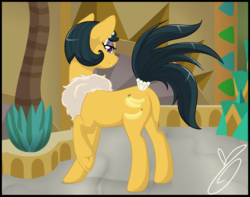 Size: 1280x1009 | Tagged: safe, artist:heartscharm, cleopatra jazz, earth pony, pony, dungeons and discords, g4, my little pony: friendship is magic, butt, female, mare, plot, solo, underhoof