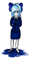 Size: 658x1284 | Tagged: safe, artist:speed-chaser, oc, oc only, oc:bluty, equestria girls, g4, arm behind back, bow, clothes, equestria girls-ified, hair bow, military uniform, new lunar republic, simple background, solo, transparent background, uniform