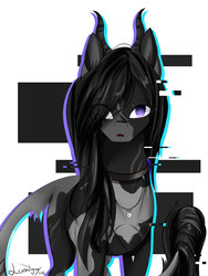 Size: 991x1317 | Tagged: safe, artist:lunastyczna, oc, oc only, demon pony, error, glitch