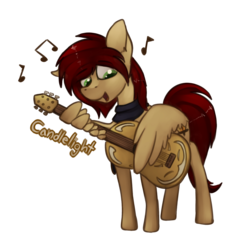 Size: 1753x1753 | Tagged: safe, artist:marsminer, oc, oc only, oc:candlelight, guitar, pinup, singing, wing hands