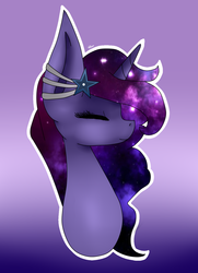 Size: 981x1353 | Tagged: safe, artist:joanka2002, oc, oc only, oc:galaxy flare, bust, eyes closed, portrait