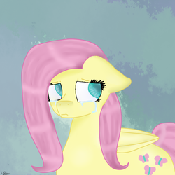 Size: 800x800 | Tagged: safe, artist:joanka2002, fluttershy, g4, female, sad, solo