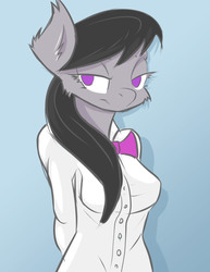 Size: 1080x1400 | Tagged: safe, artist:absentwhale, octavia melody, earth pony, anthro, g4, bowtie, dress shirt, female, solo