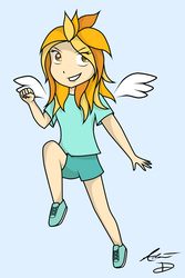 Size: 2000x3000 | Tagged: safe, artist:foreverincompetent, lightning dust, human, g4, humanized, solo, winged humanization