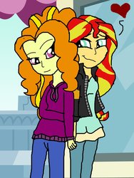 Size: 775x1031 | Tagged: safe, artist:ktd1993, adagio dazzle, sunset shimmer, equestria girls, g4, female, lesbian, ship:sunsagio, shipping