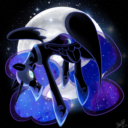 Size: 900x900 | Tagged: safe, artist:roselinath, nightmare moon, g4, female, moon, solo