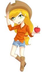 Size: 750x1200 | Tagged: safe, artist:sakurayagami, applejack, human, g4, female, humanized, solo