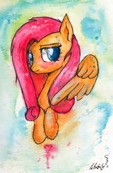 Size: 2043x3135 | Tagged: safe, artist:il-phantom, fluttershy, g4, female, high res, solo, traditional art
