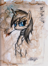 Size: 2432x3305 | Tagged: safe, artist:il-phantom, oc, oc only, high res, solo, traditional art
