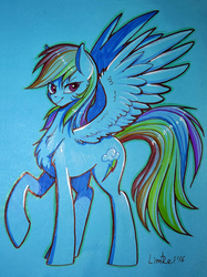 Size: 1122x1500 | Tagged: safe, artist:limreiart, rainbow dash, g4, chest fluff, female, solo, traditional art