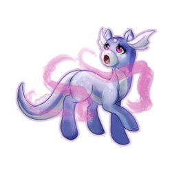 Size: 3000x3000 | Tagged: safe, artist:bean-sprouts, dratini, crossover, high res, pokémon, ponified, simple background, solo, transparent background