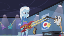 Size: 1280x720 | Tagged: safe, screencap, trixie, equestria girls, g4, guitar centered, my little pony equestria girls: rainbow rocks, electric guitar, guitar, musical instrument