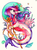 Size: 734x1000 | Tagged: safe, artist:php174, princess celestia, merpony, g4, beautiful, color porn, ear piercing, earring, female, jewelry, modern art, nouveau, piercing, princess sealestia, sealestia, seaponified, seapony celestia, simple background, solo, species swap, staff, traditional art, white background