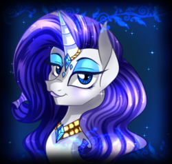 Size: 700x666 | Tagged: safe, artist:derpsonhooves, rarity, g4, element of generosity, female, horn, horn jewelry, jewelry, solo