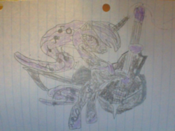 Size: 640x480 | Tagged: safe, artist:soradical, octavia melody, pony pov series, g4, fanfic, fanfic art, nightmare octavia, nightmarified, traditional art