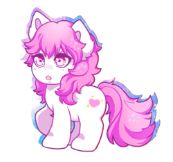 Size: 750x699 | Tagged: safe, artist:reisar, sweetheart, earth pony, pony, g1, my little pony tales, :o, chibi, female, raised hoof, simple background, solo, transparent background