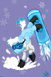 Size: 720x1080 | Tagged: safe, artist:violetfeatheroficial, oc, oc only, oc:snowboard blizzard, goggles