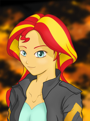 Size: 678x913 | Tagged: safe, artist:aethersly, sunset shimmer, equestria girls, g4, female, solo