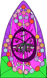 Size: 600x1000 | Tagged: safe, artist:kendell2, twilight sparkle, pony pov series, nightmare eclipse, nightmare paradox, nightmare twilight, nightmarified, ouroborous, simple background, spoiler, stained glass, transparent background, twilight is anakin