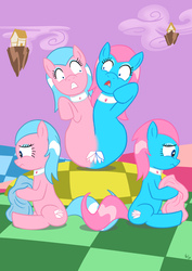 Size: 1024x1448 | Tagged: safe, artist:viraljp, aloe, lotus blossom, pony pov series, g4, conjoined, conjoined twins, duality, fusion, spa twins, two heads, we have become one