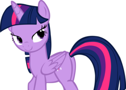 Size: 12705x9033 | Tagged: safe, artist:cyanlightning, twilight sparkle, alicorn, pony, g4, no second prances, absurd resolution, butt, female, folded wings, lidded eyes, mare, plot, simple background, solo, transparent background, twilight sparkle (alicorn), vector