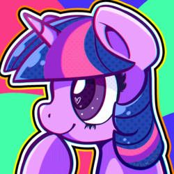 Size: 1000x1000 | Tagged: safe, artist:talimingi, twilight sparkle, g4, colors, female, heart eyes, solo, wingding eyes