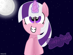 Size: 3264x2448 | Tagged: safe, artist:melanie-violet, twilight, g1, g4, female, g1 to g4, generation leap, high res, magic, night, solo