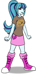 Size: 414x852 | Tagged: safe, artist:quoting_mungo, sonata dusk, equestria girls, g4, boots, clothes, food, lips, ponytail, shirt, skirt, socks, sonataco, t-shirt, taco, that girl sure loves tacos, that siren sure does love tacos, wingding eyes