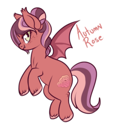 Size: 462x494 | Tagged: safe, artist:lulubell, oc, oc only, oc:autumn rose, bat pony, pony, adoptable, simple background, solo, transparent background