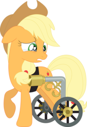 Size: 2443x3543 | Tagged: safe, artist:porygon2z, applejack, earth pony, pony, g4, crying, crying on the outside, female, floppy ears, handicapped, high res, looking back, mare, polio, polio applejack, raised hoof, simple background, solo, transparent background, vector, wheelchair