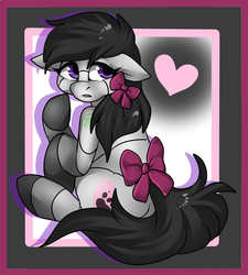 Size: 900x1000 | Tagged: safe, artist:fur-what-loo, oc, oc only, oc:robobloom, pony, robot, robot pony, floppy ears, heart