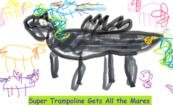Size: 1030x627 | Tagged: safe, artist:super trampoline, applejack, fluttershy, pinkie pie, rainbow dash, rarity, twilight sparkle, oc, oc:super, alicorn, pony, g4, 1000 hours in ms paint, fanfic art, mane six, missing cutie mark, ms paint, stylistic suck, text, twilight sparkle (alicorn)