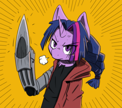 Size: 1057x936 | Tagged: safe, artist:ikarooz, twilight sparkle, pony, g4, edward elric, female, fullmetal alchemist, parody, solo