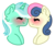 Size: 1967x1688 | Tagged: safe, artist:ivybrush, bon bon, lyra heartstrings, sweetie drops, earth pony, pony, g4, boop, female, lesbian, mare, noseboop, nuzzling, ship:lyrabon, shipping