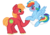 Size: 2465x1750 | Tagged: safe, artist:ivybrush, big macintosh, rainbow dash, earth pony, pony, g4, cloud, male, ship:rainbowmac, shipping, stallion, straight