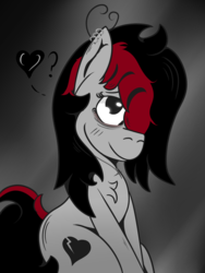 Size: 897x1194 | Tagged: safe, artist:lazerblues, oc, oc only, oc:miss eri, black and red mane, solo, two toned mane