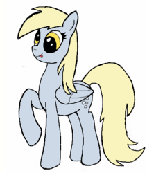 Size: 448x528 | Tagged: safe, artist:ponybytesketches, derpy hooves, pegasus, pony, g4, female, mare, solo, tongue out