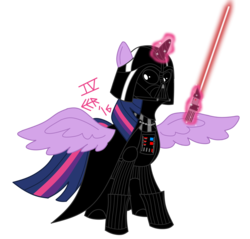 Size: 2375x2268 | Tagged: safe, artist:e-e-r, twilight sparkle, alicorn, pony, g4, crossover, darth vader, female, high res, simple background, sith, solo, star wars, transparent background, twilight is anakin, twilight sparkle (alicorn), tyrant sparkle