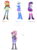 Size: 1084x1464 | Tagged: safe, artist:midnightdaydreamstar, sunset shimmer, trixie, twilight sparkle, oc, oc:chalcedony flare, equestria girls, g4, fusion, fusion:sunset shimmer, fusion:suntwixie, fusion:trixie, fusion:twilight sparkle, multiple arms, twilight's counterparts