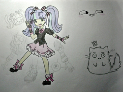 Size: 1737x1303 | Tagged: safe, artist:fantasygerard2000, pixel pizazz, cat, equestria girls, g4, anime